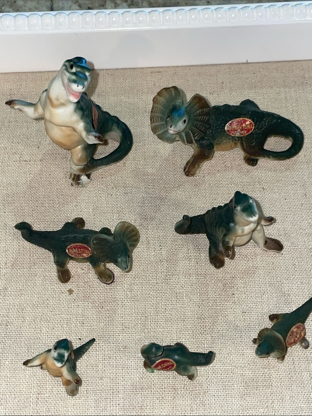 Vintage Japan Crown Bone China Mini Dinosaur Collection